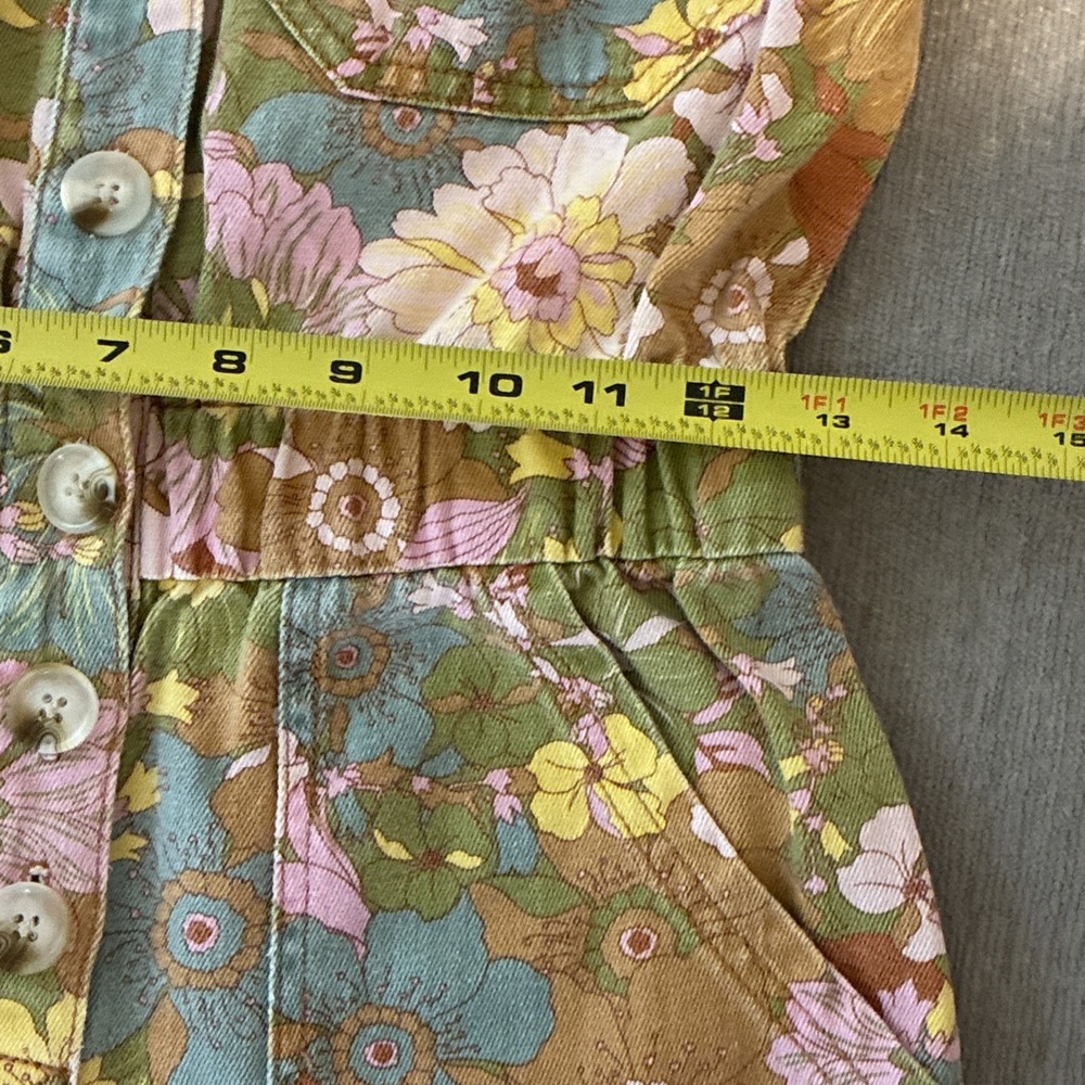Show Me Your MuMu XS Denim Floral Boho Cannon Romper Groovy Blooms Extra Small - Picture 13 of 13